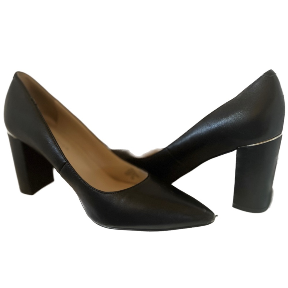 Marc Fisher Black Patent Leather Classic Block Heel Pumps Size 8.5